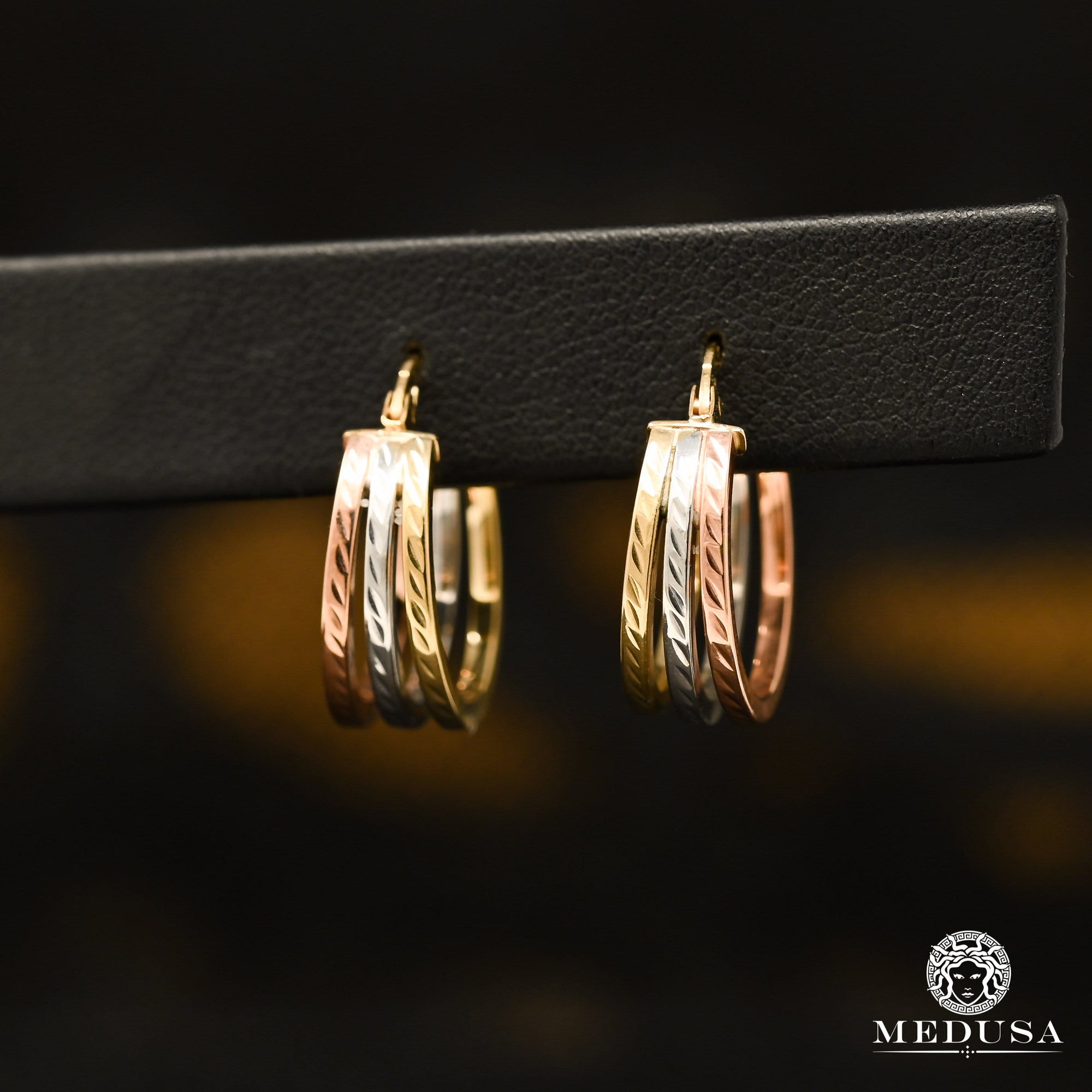 Anneaux en Or 10K | Boucles d’Oreilles Round F21 Or 3 Tons / 18mm