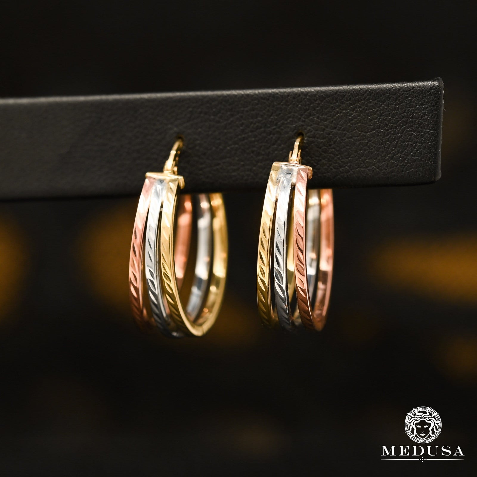 10K Gold Rings | Round Earrings F21 Gold 3 Tones / 24mm