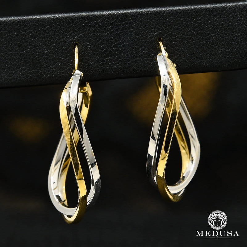 10K Gold Rings | Round F28 Gold 2 Tone Earrings