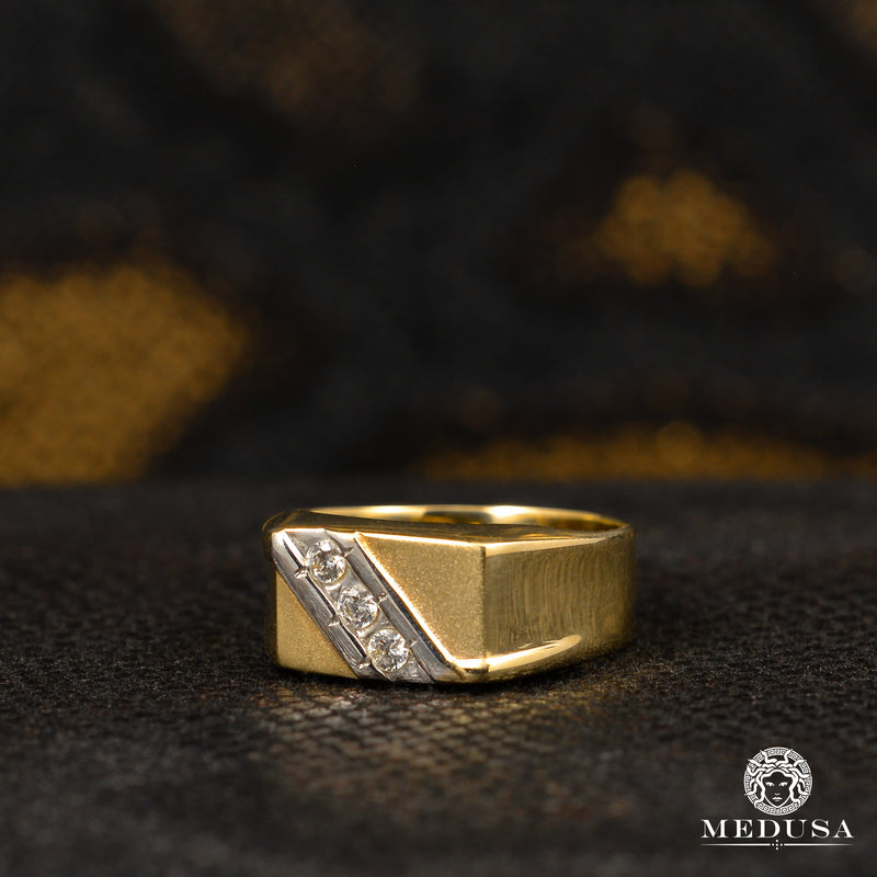10K Gold Ring | Men&#39;s Ring Signet H9 Gold 2 Tones