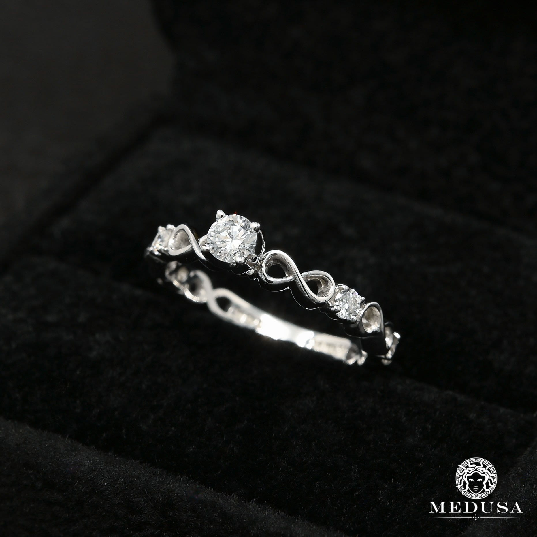 14K Gold Diamond Ring | Solitaire Engagement Ring Set F3 Solitaire / White Gold