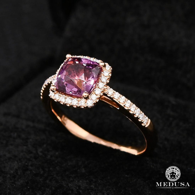 14K Gold Diamond Ring | Ring Woman Spinel D1 - Diamond Rose Gold
