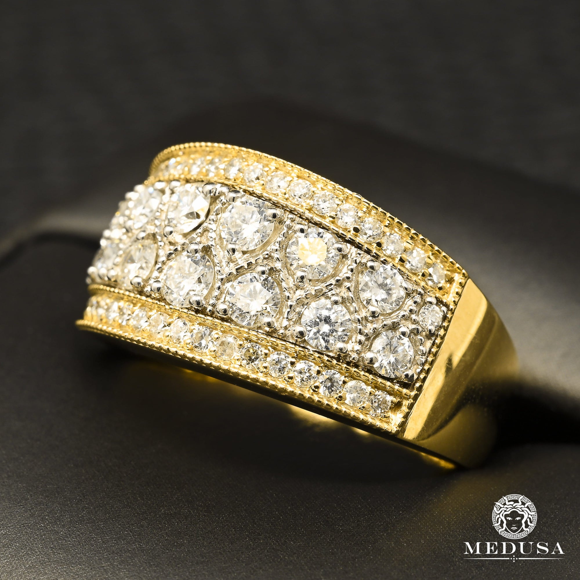 Bague à Diamants en Or 10K | Bague Femme Spiral D6 - Diamant 1.35CT / Or 2 Tons