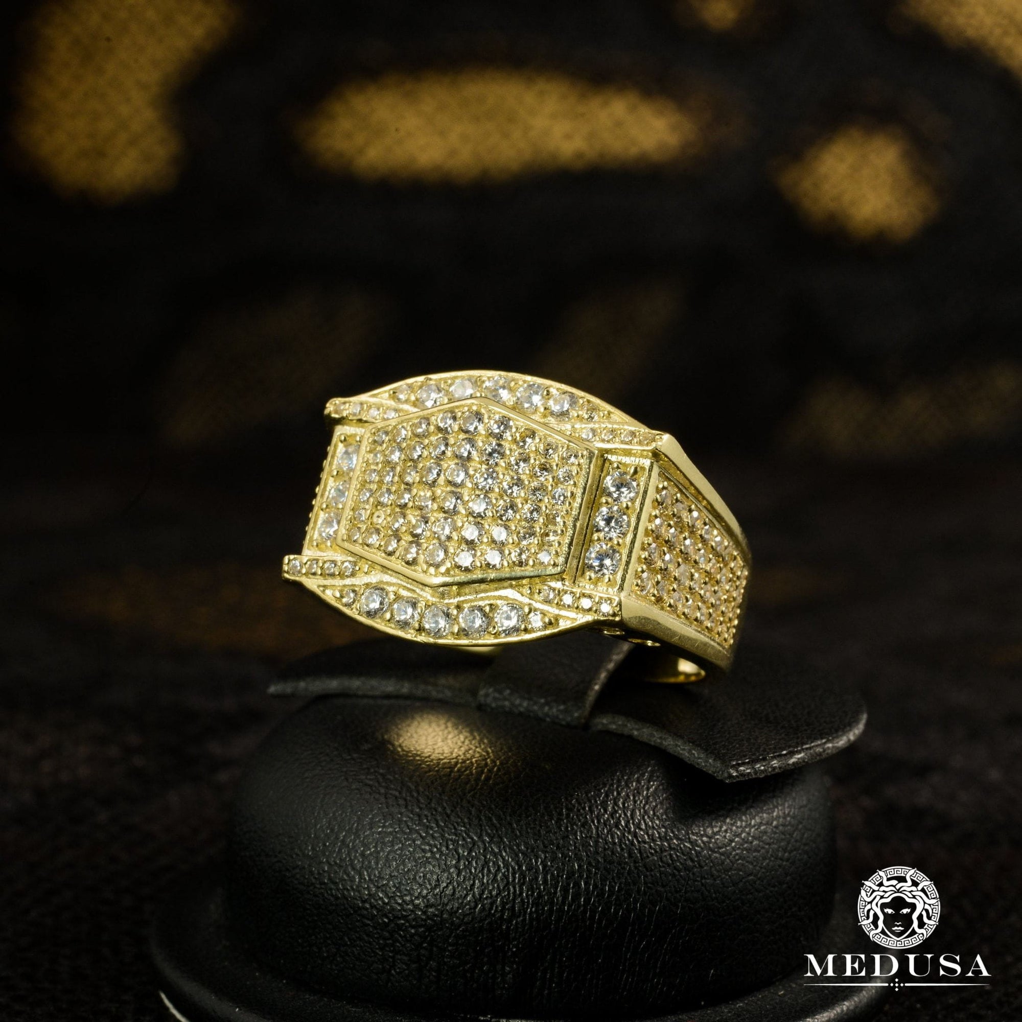 Bague en Or 10K | Bague Homme Square H19 Or Jaune