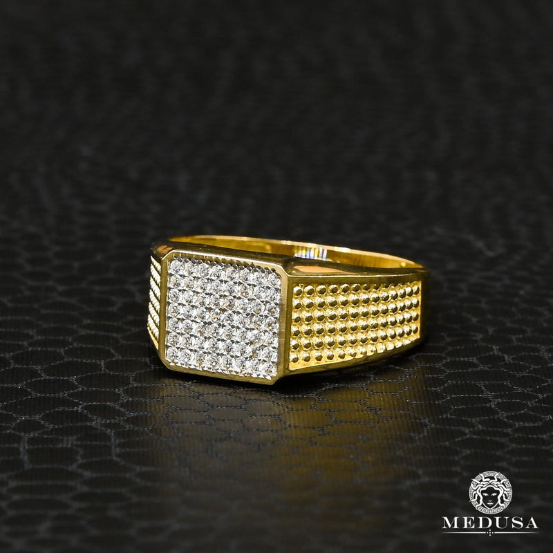 10K Gold Ring | Men&#39;s Ring Square H38 Yellow Gold