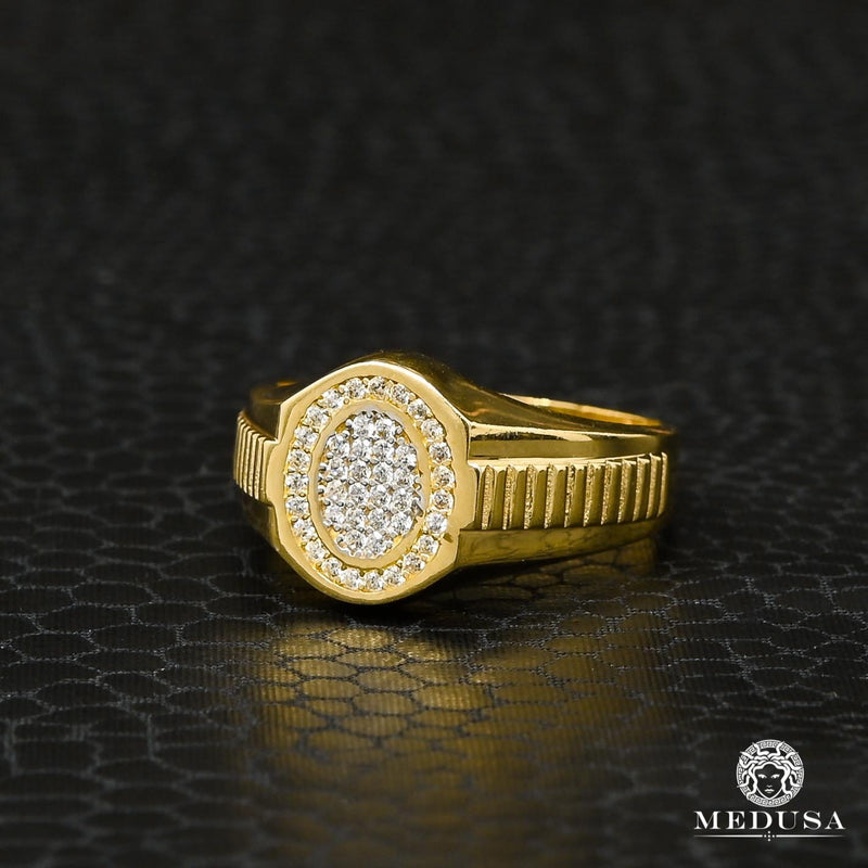 10K Gold Ring | Men&#39;s Ring Square H39 Yellow Gold