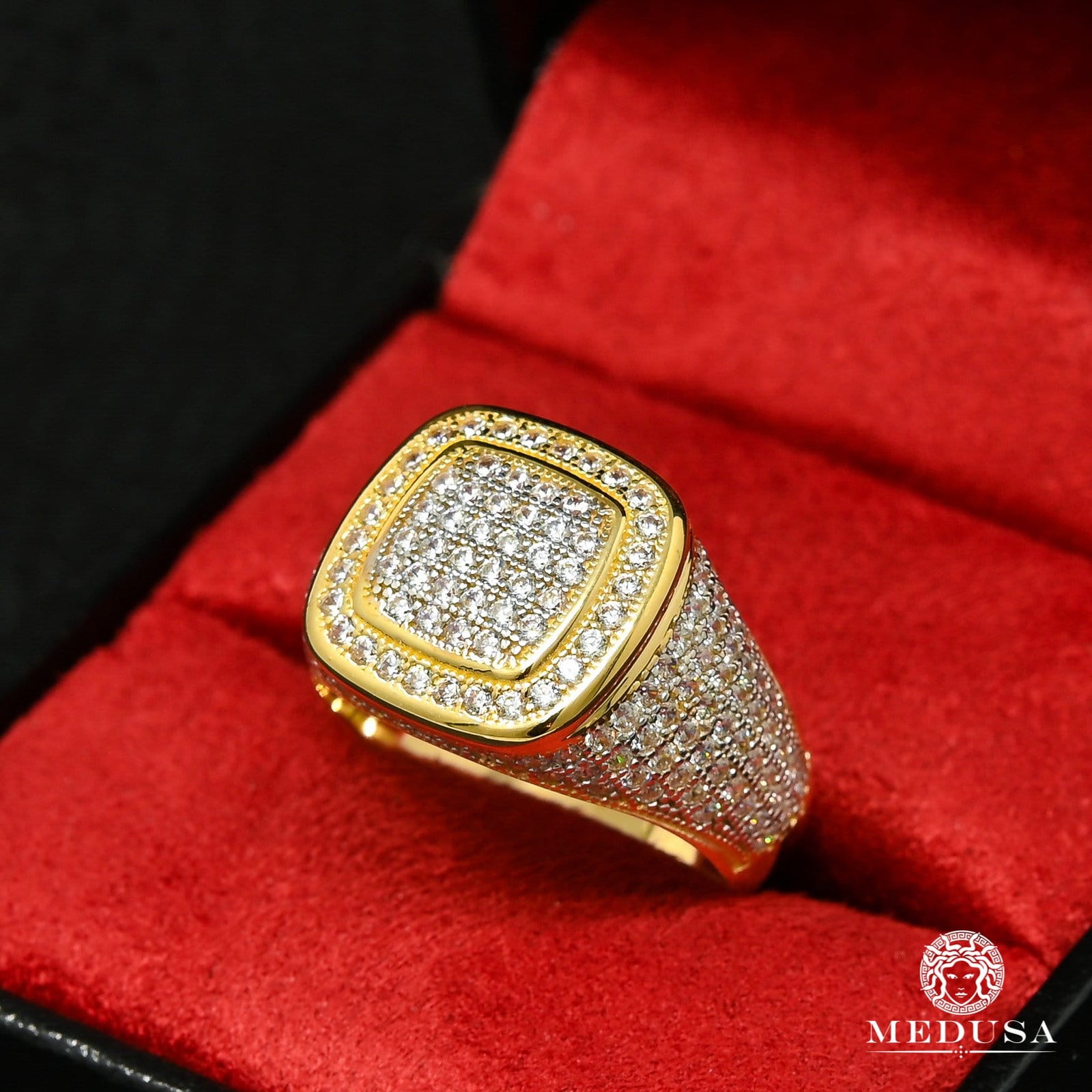 10K Gold Ring | Men's Ring Square H41 Yellow Gold