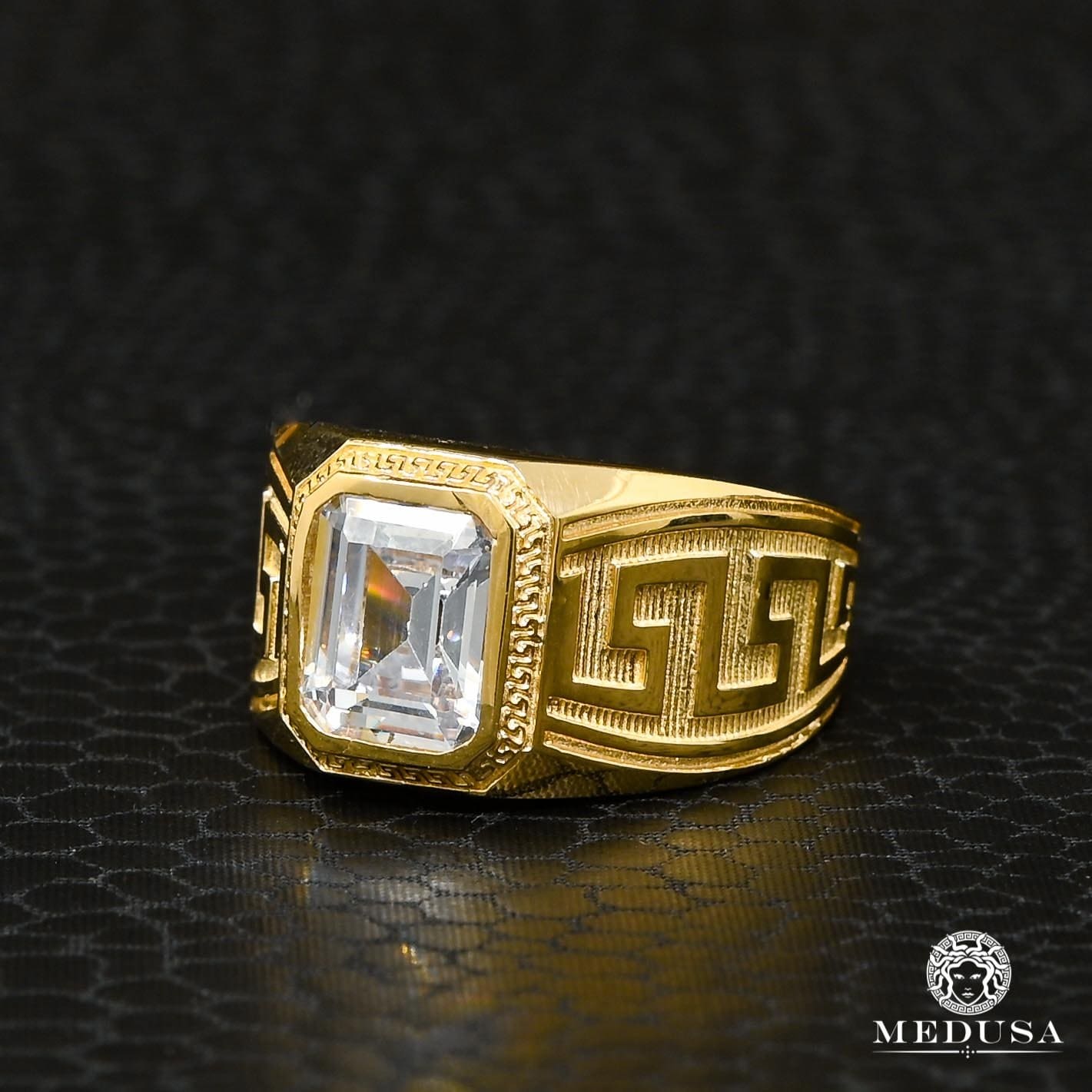 10K Gold Ring | Stone Men's Ring H15 Yellow Gold / Zircon
