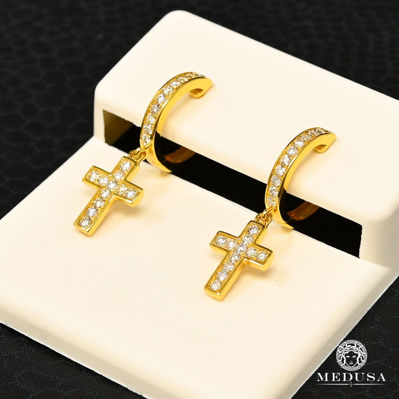 14K Gold Diamond Studs | Earrings Studs D12 - Diamond Yellow Gold