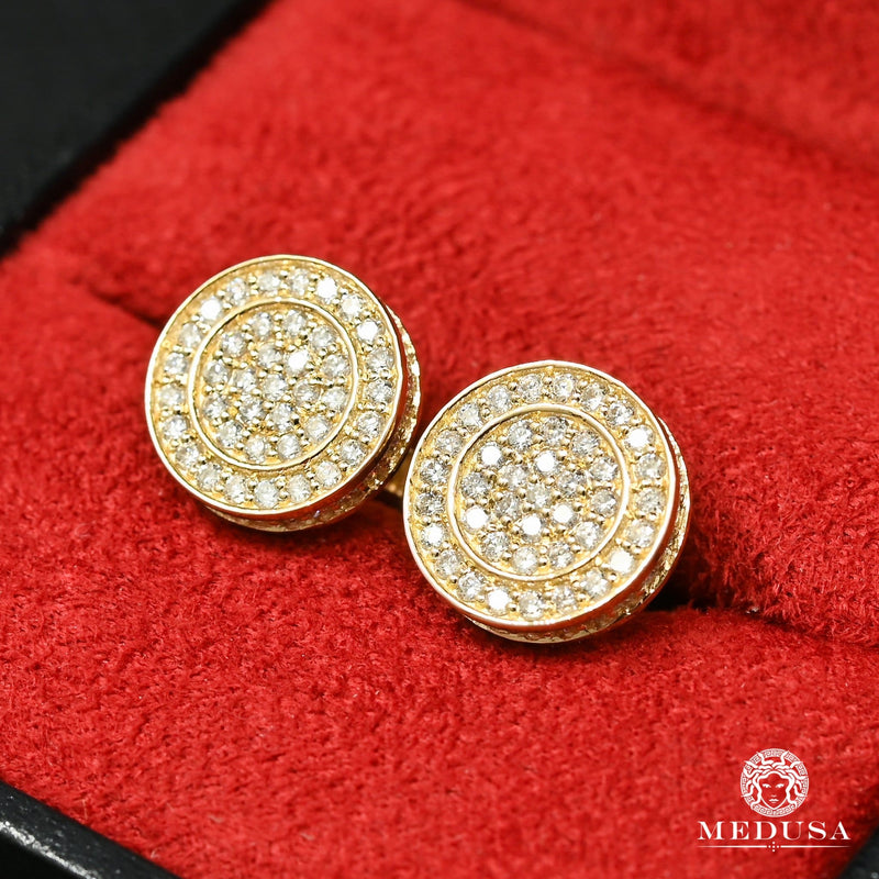 10K Gold Diamond Studs | Stud Earrings D15 - MR0013 Yellow Gold