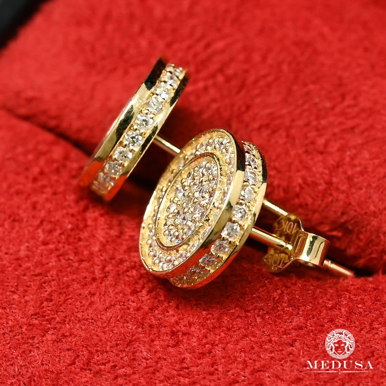 Studs Diamants en Or 10K | Boucles d’Oreilles Studs D15 - MR0013 Or Jaune