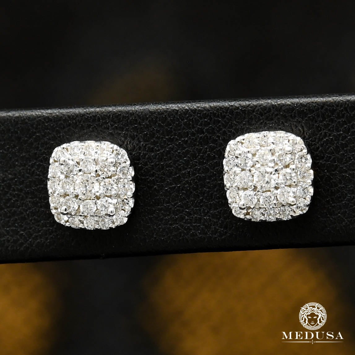 14K Gold Diamond Studs | Earrings Studs D19 - Diamond White Gold