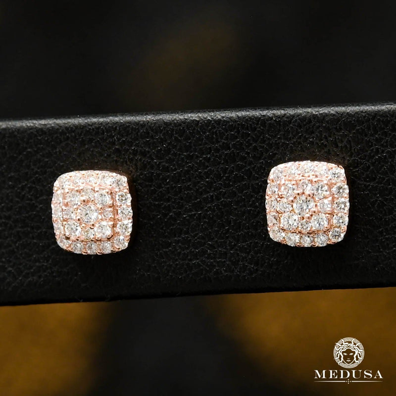 10K Gold Diamond Studs | Earrings 6mm Studs D20 - Rose Gold Diamond