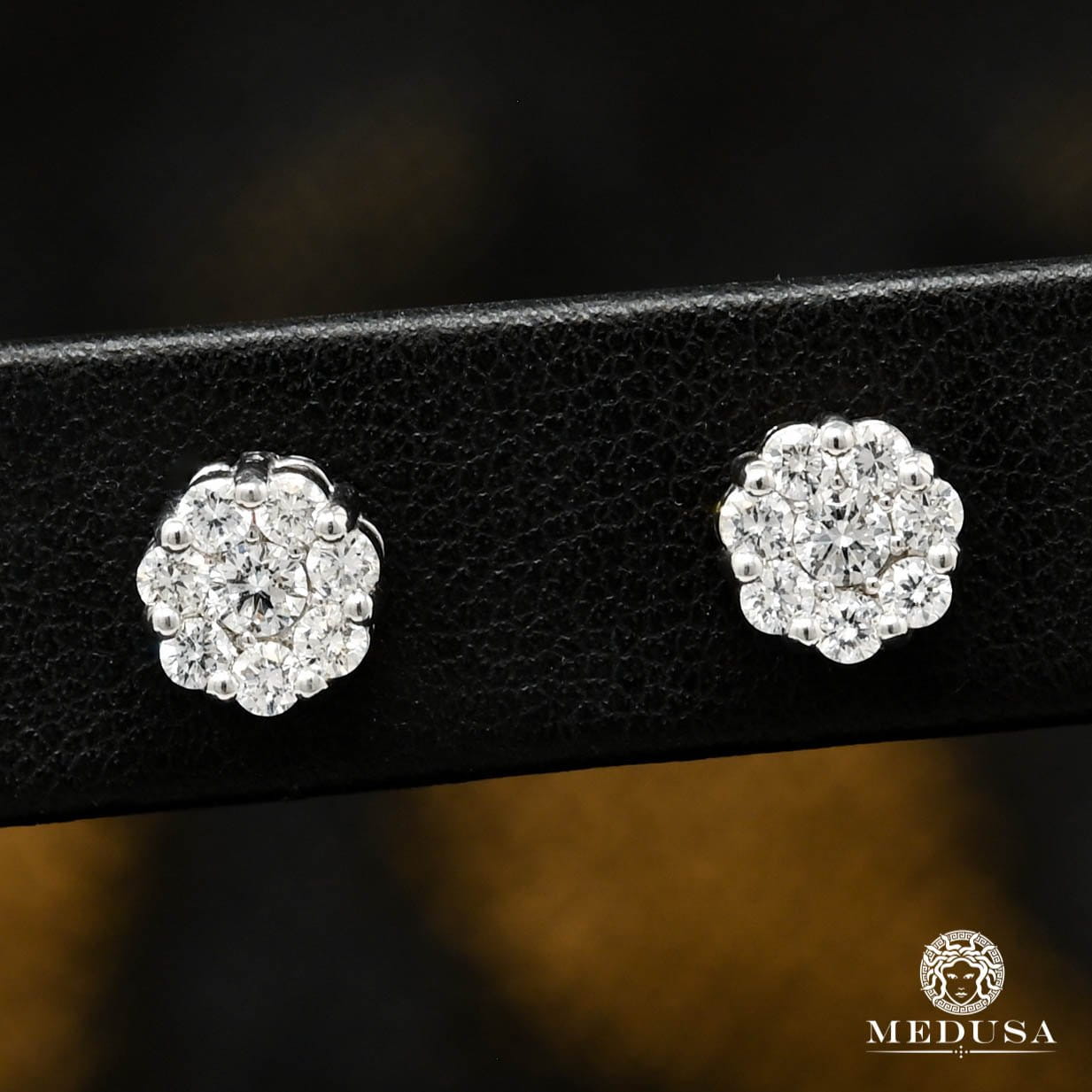 10K Gold Diamond Studs | Stud Earrings D21 - Diamond White Gold / 60PT