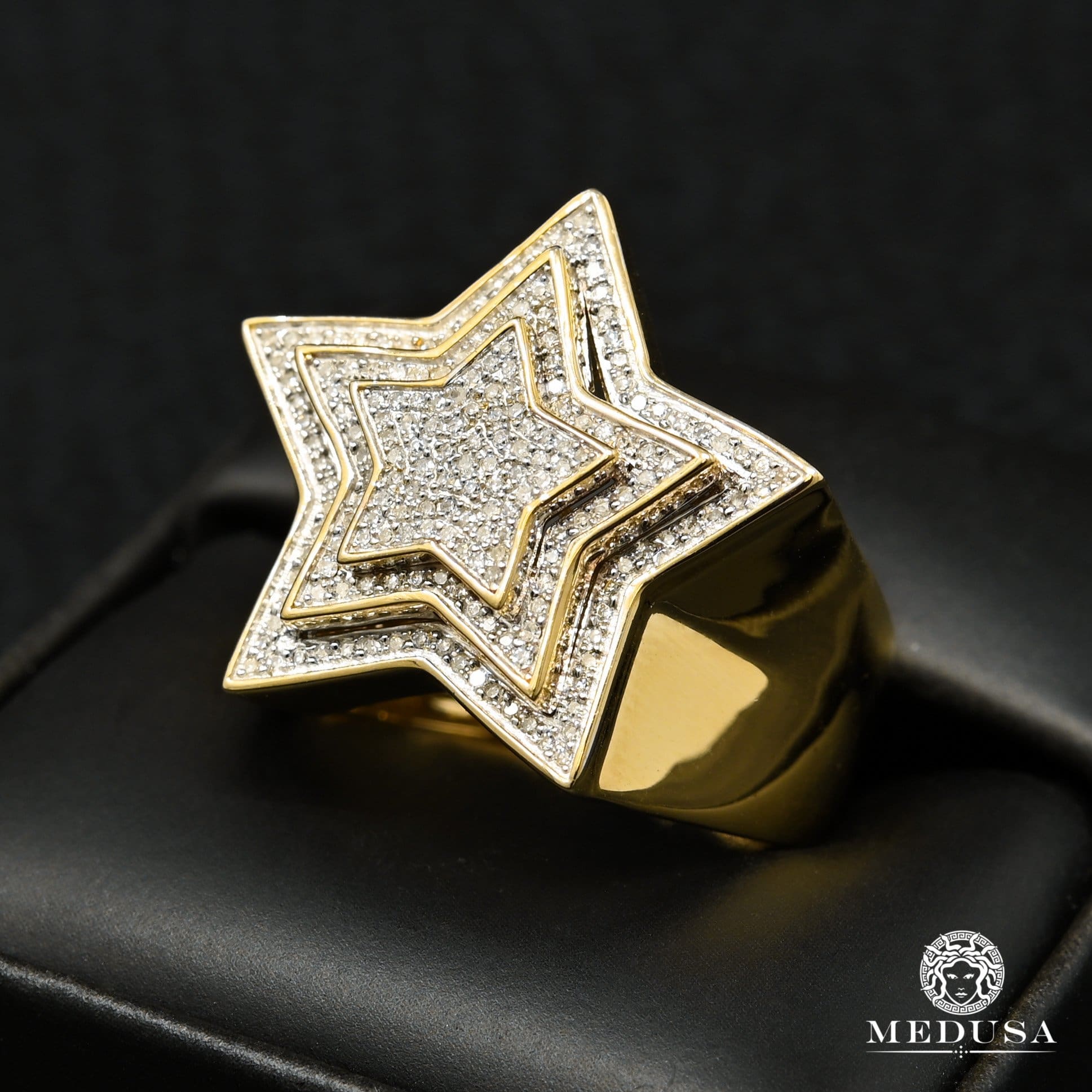 10K Gold Diamond Ring | Men's Ring SuperStar D10 - Diamond 50PT / Yellow Gold