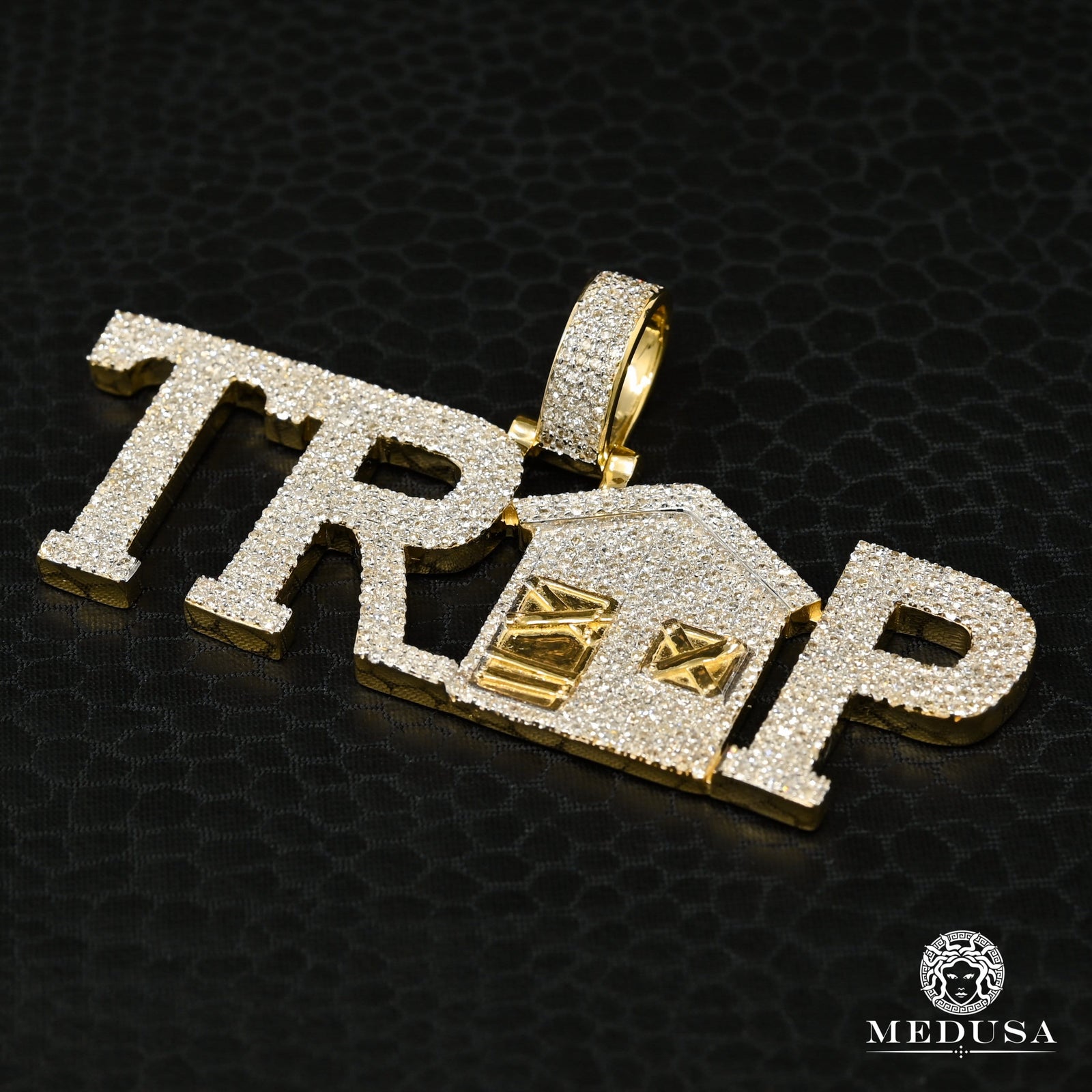 10K Gold Diamond Pendant | Divers Trap D2 Pendant - Yellow Gold Diamond