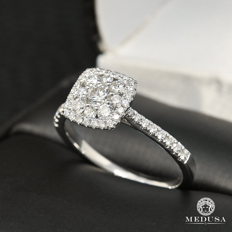 18K Gold Diamond Ring | Trinity Engagement Ring D10 - Solitaire Ring 67PT White Gold